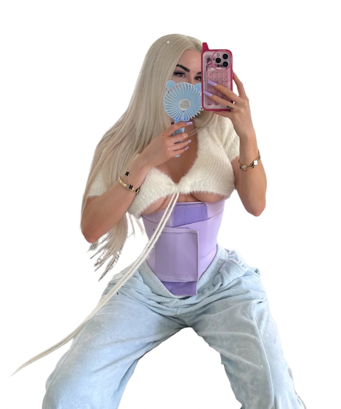 velcro corset in crystal